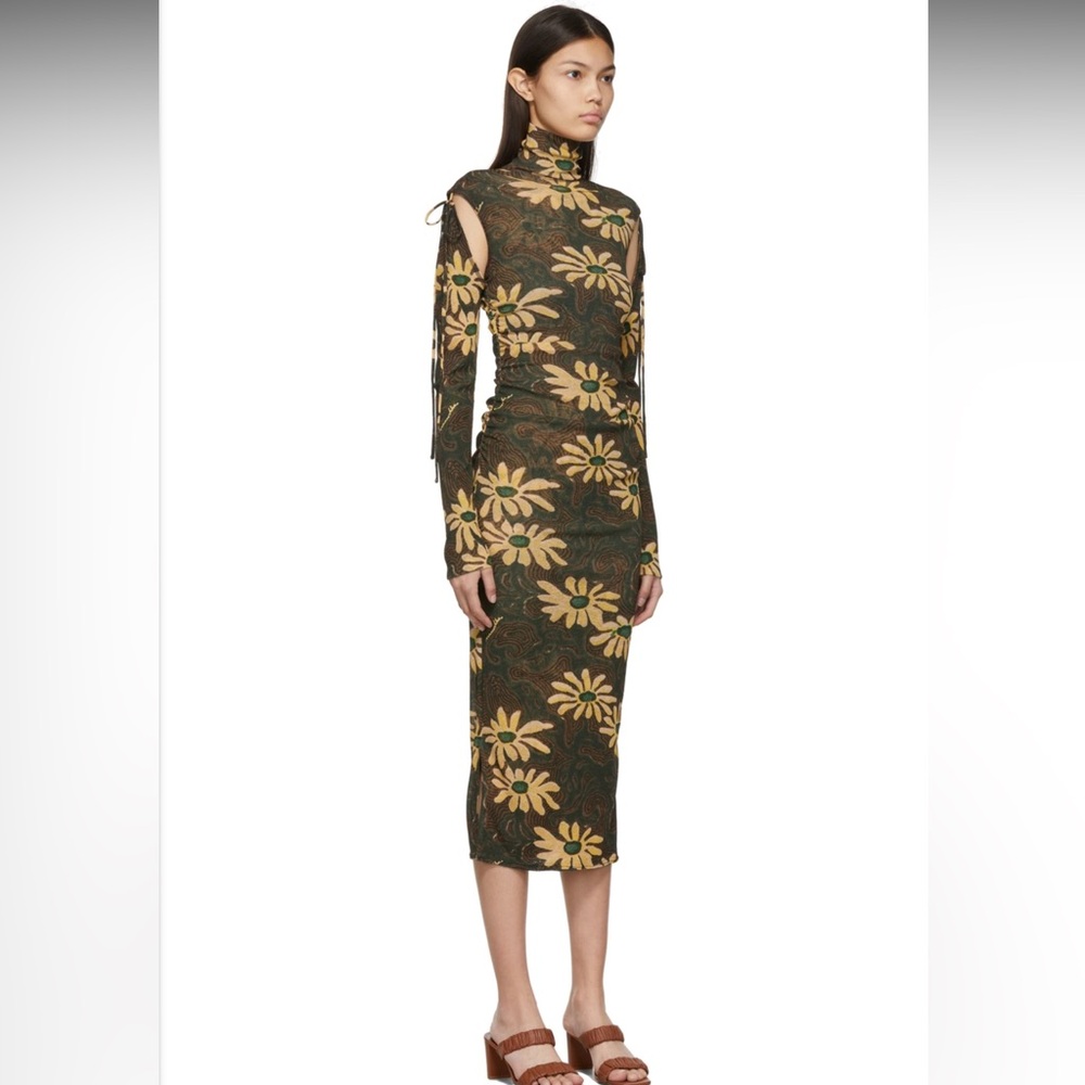 Nanushka Aleid Dress in Arte Povera Floral Black